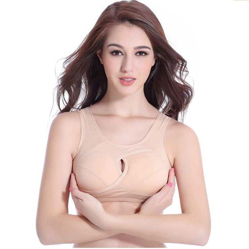 纯棉无钢圈背心运动文胸防震调整型女士大码瑜伽内衣聚拢胸罩薄款