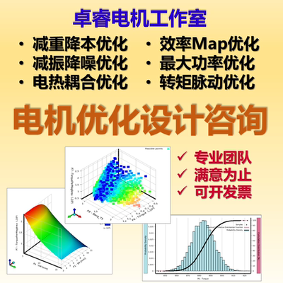 汽车电机Mawell/MotorCAD噪声效率map温度反电势优化咨询设计外包