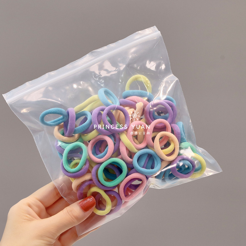 儿童小号毛巾发圈不伤发基础橡皮筋女童马卡龙打底皮筋扎头发皮绳