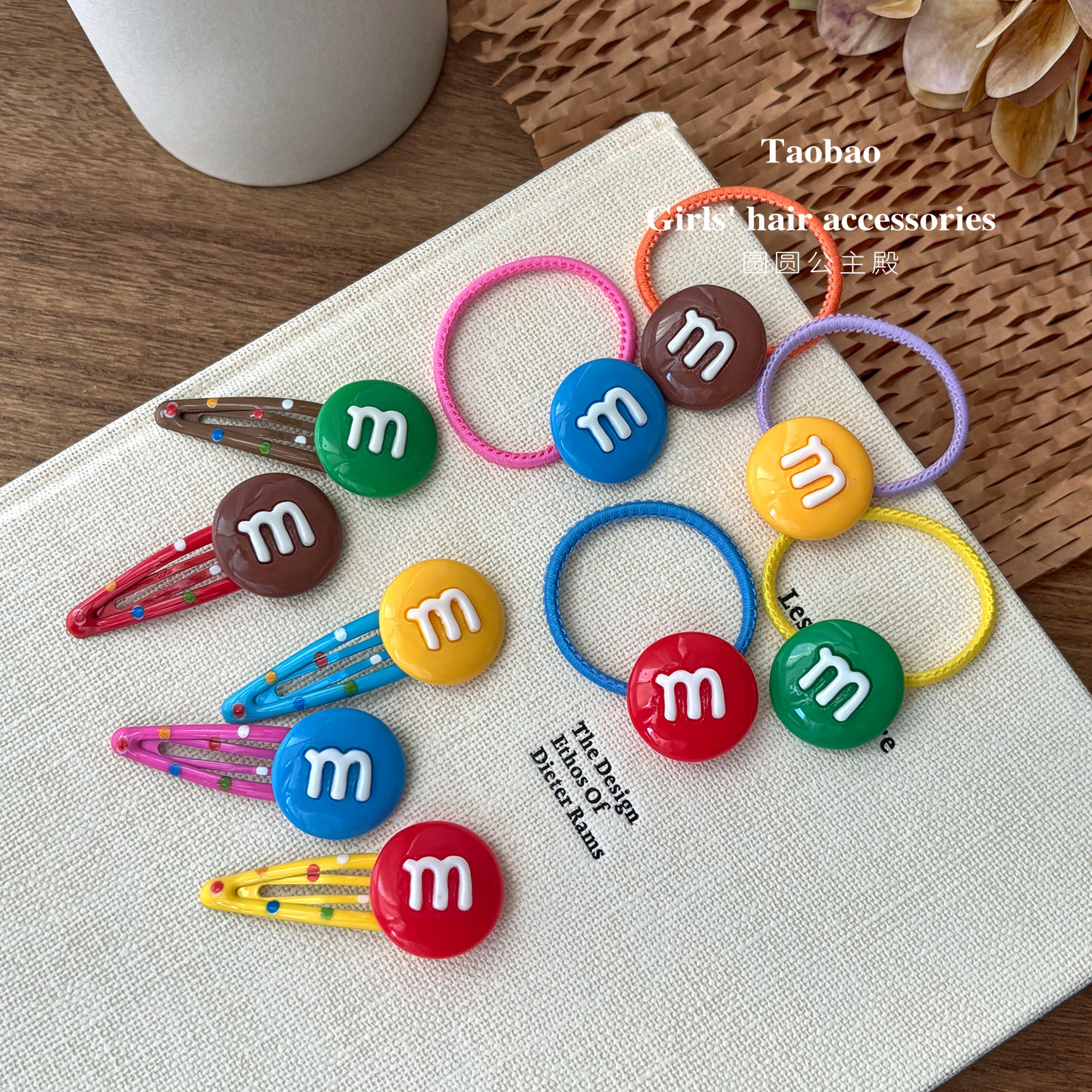 彩色波点M豆儿童BB夹不伤发头绳