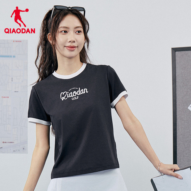 乔丹女款运动T恤夏季吸湿速干上衣凉感抗菌短袖打底衫网球风女装