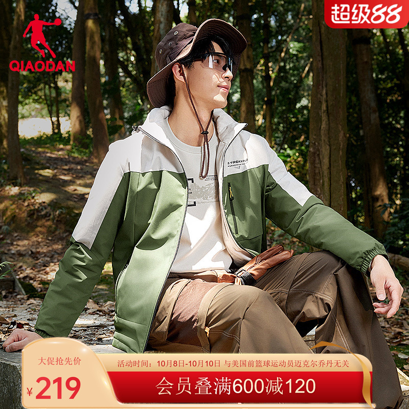 商场同款|乔丹加绒风衣男2025年开春新款外套保暖加厚防风运动服