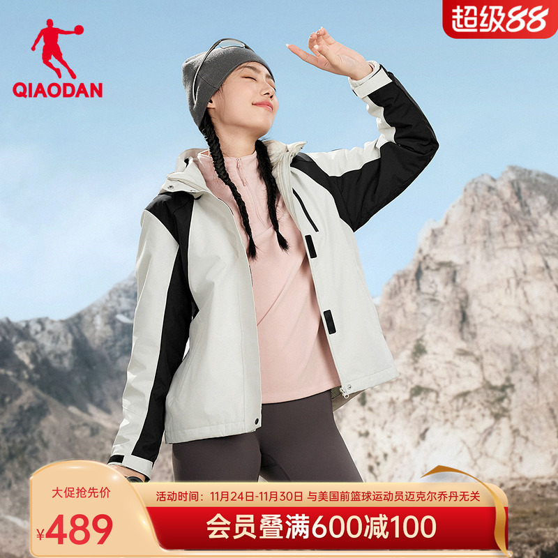 乔丹运动风衣女梭织防泼水厚外套