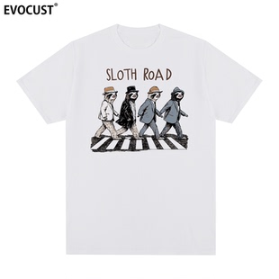 T恤树懒The Beatles披头士列侬搞笑可爱男女情侣潮 Road短袖 Sloth