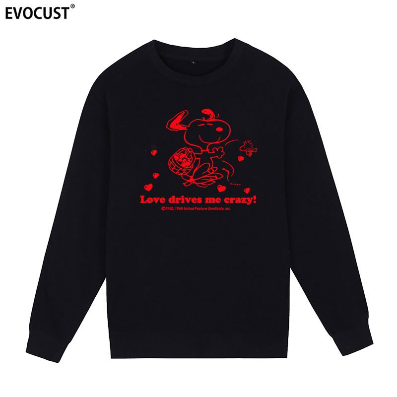 Snoopy史努比Love drives me crazy卡通动漫复古怀旧男女圆领卫衣