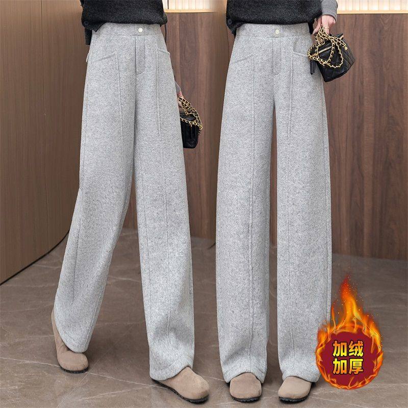 加绒加厚羊毛呢弯刀休闲裤女秋冬2025新款宽松显瘦阔腿香蕉卫裤子,女装/女士精品,休闲裤,淘宝优惠券,粉丝福利购,淘宝优惠卷