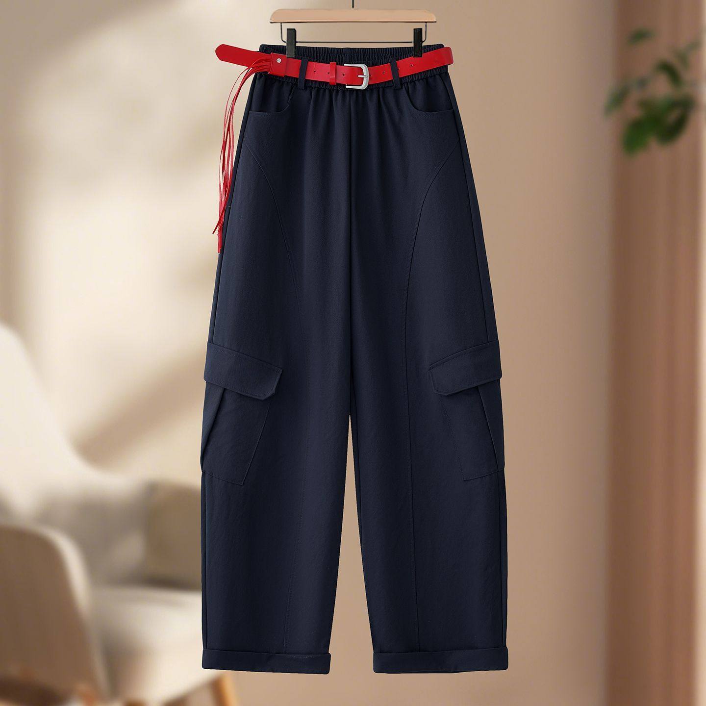 气质美式弯刀工装裤女春秋2026新款宽松显瘦遮肉阔腿香蕉休闲裤子,女装/女士精品,休闲裤,淘宝优惠券,粉丝福利购,淘宝优惠卷