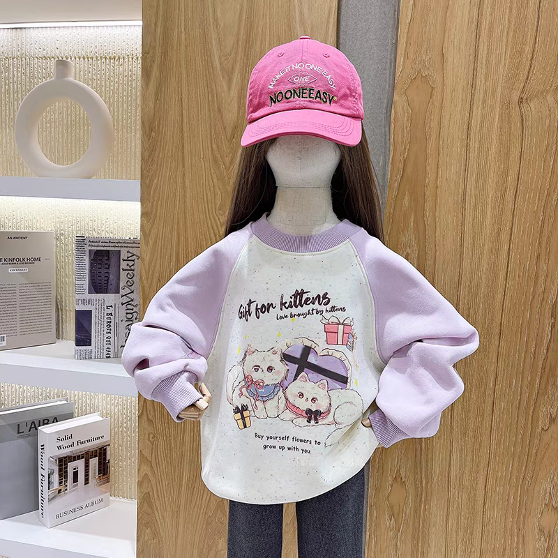 女童卫衣春秋新款洋气童装儿童春卫衣/绒衫