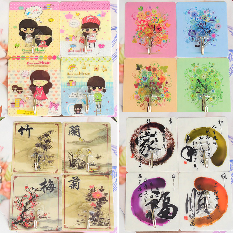 创意卡通图案无痕墙壁挂钩塑料门后强力粘钩免打孔挂钩10个装|ruв категории получать отделка, семьи отделка приборов, крюк/липкий крюк - от Buy2taobao.com для оказания профессиональной услуги покупки агента Taobao