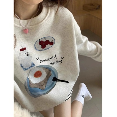 无帽卫衣女秋冬加绒2025新款爆款