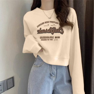 无帽短款卫衣女2025新款爆款小个子多巴胺秋冬穿搭美式短外套上衣