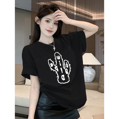 美式薄款纯棉设计感短袖慵懒上衣