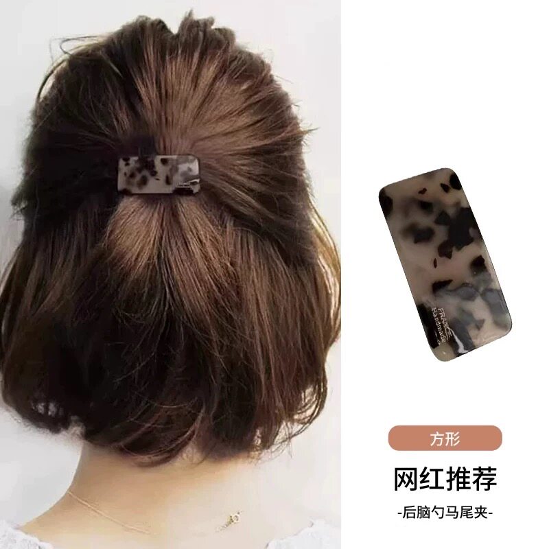 短烫发发卡留长过渡期半扎发发夹女后脑勺字母发卡弹簧夹子头饰
