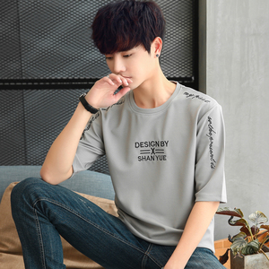 ins五分袖男士短袖t恤