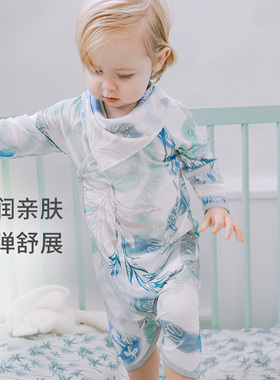 Nest Designs婴儿长袖连体衣爬服牛油果和尚衣新生儿宝宝哈衣秋冬