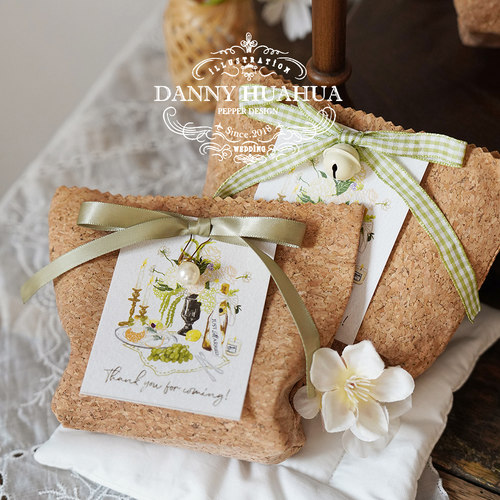 Danny画画 | 极简小众喜糖袋糖果色系草坪森系婚礼糖盒