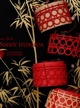 Danny画画 原创新中式糖盒硬盒小伴手礼盒定制卡片糖盒