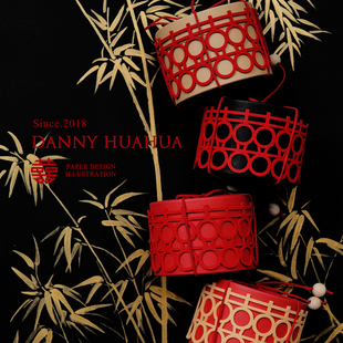 Danny画画 原创新中式糖盒硬盒小伴手礼盒定制卡片糖盒