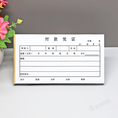 定制付款凭单记账凭证领款申请单