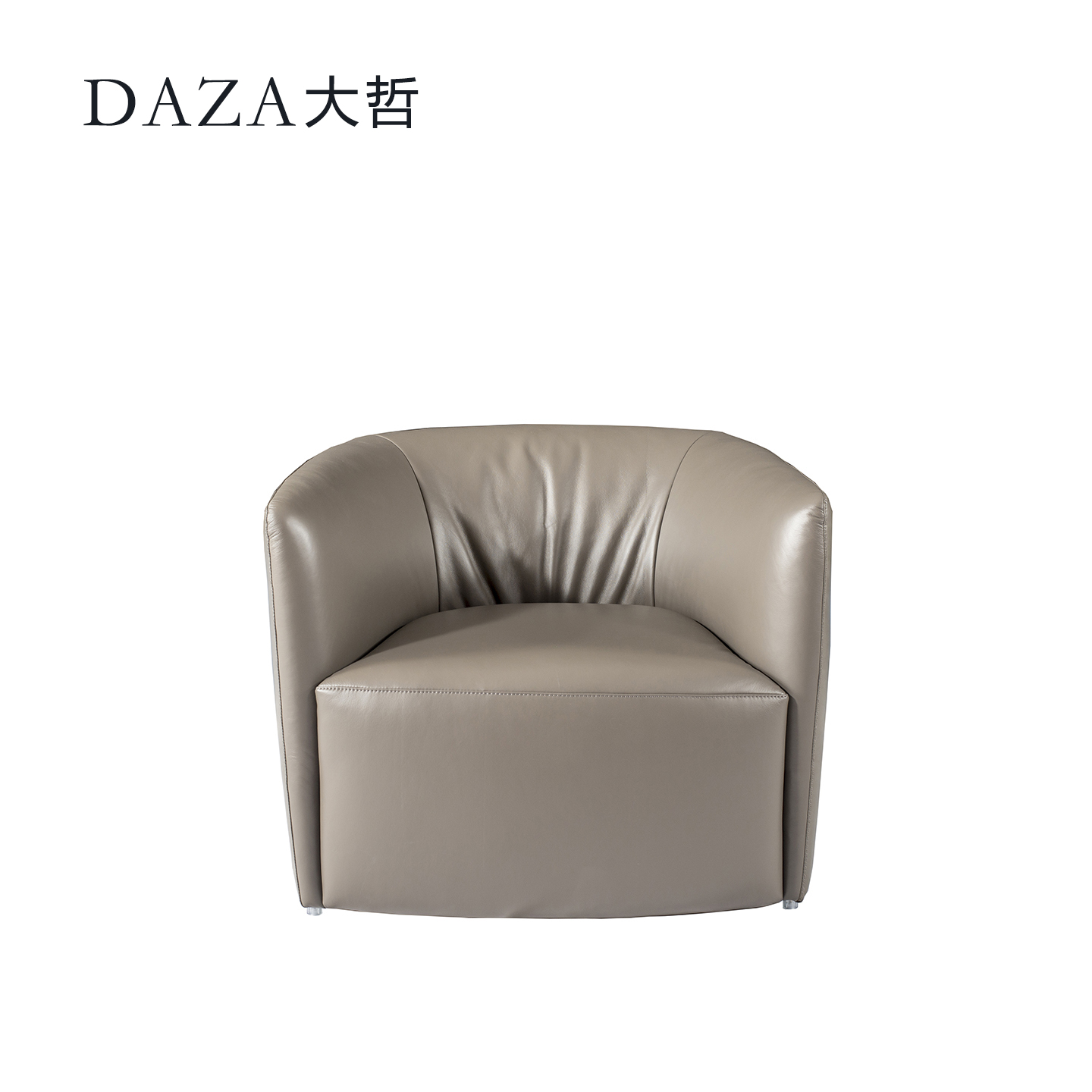 大哲家居现代简约真皮布艺休闲椅