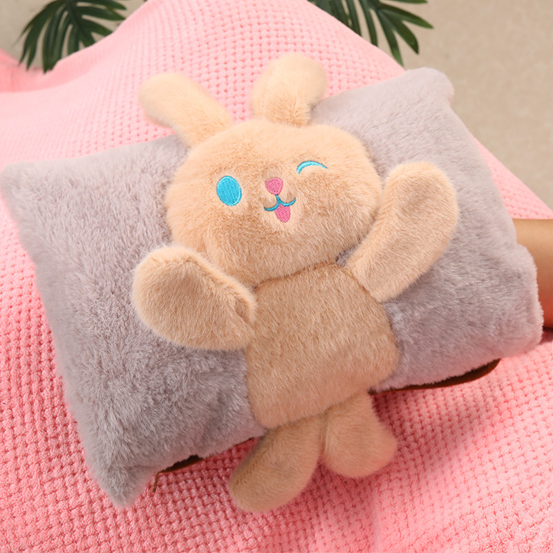 充电式防爆热水袋毛绒可爱电暖手宝女热敷肚子暖宝宝已注水暖水袋