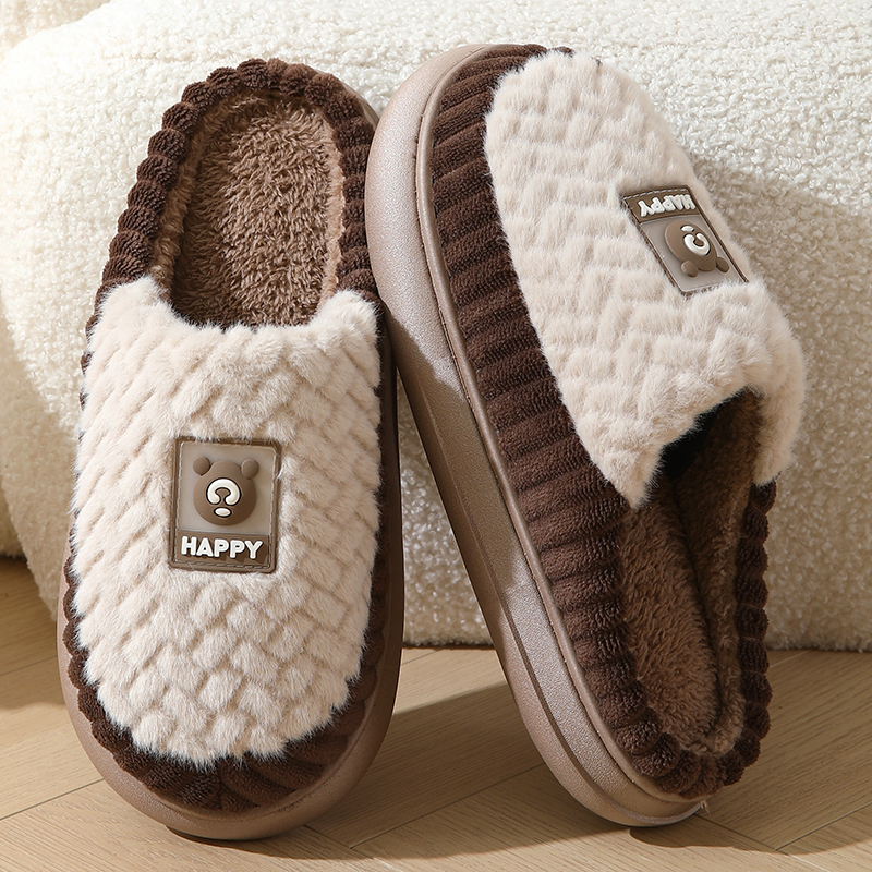 棉拖鞋男士冬季新款家居厚底防滑室内外可穿休闲软底可爱毛毛棉拖