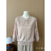 风纱刺绣长袖 针织衫 女春秋款 新中式 中老年妈妈装 洋气显瘦减龄上衣