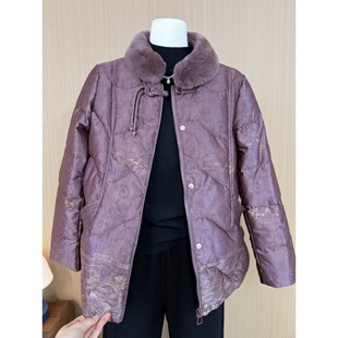 中老年女装大立领羽绒服外套毛领加厚冬季婆婆妈妈上衣