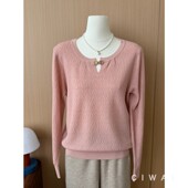 2026高端女装 春秋圆领蝴蝶结小扣针织中老年妈妈装 气质百搭上衣