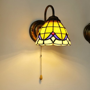 美式玻璃壁灯卧室床头拉链开关走廊过道酒店咖啡厅餐厅复古书房灯
