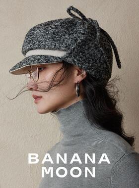 挚爱复古主义_北欧自由风情稀有圈圈花呢秋冬护耳报童帽画家帽