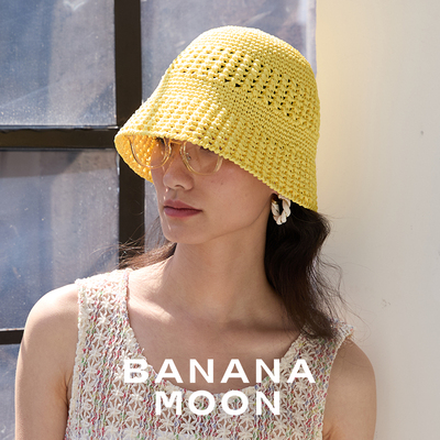 复古松弛满分_进口植物纤维素材质手编狡花盆帽_缤纷夏日好心情色