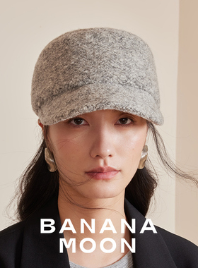 Bananamoon强推口碑B败_中古风文艺圈圈羊毛马术帽酷飒帅气鸭舌帽