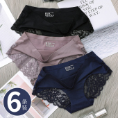 性感透气日系女士三角底裤 蕾丝无痕内裤 女冰丝中低腰纯棉裆大码 头
