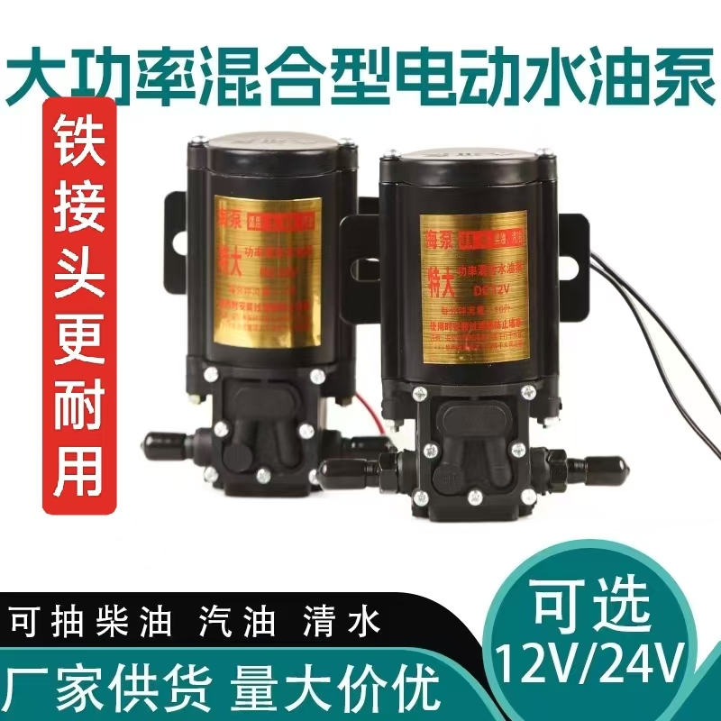 汽车油箱电动抽油泵抽油神器24v12v高压水泵汽油柴油全自吸泵水泵
