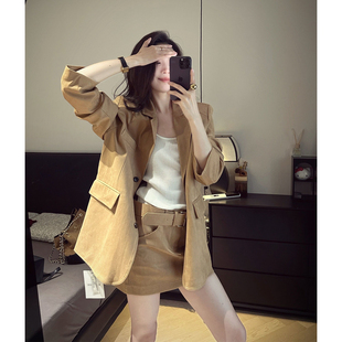 外套半身裙两件套 御姐风卡其色西装 老钱风气质高智感时尚 通勤秋季