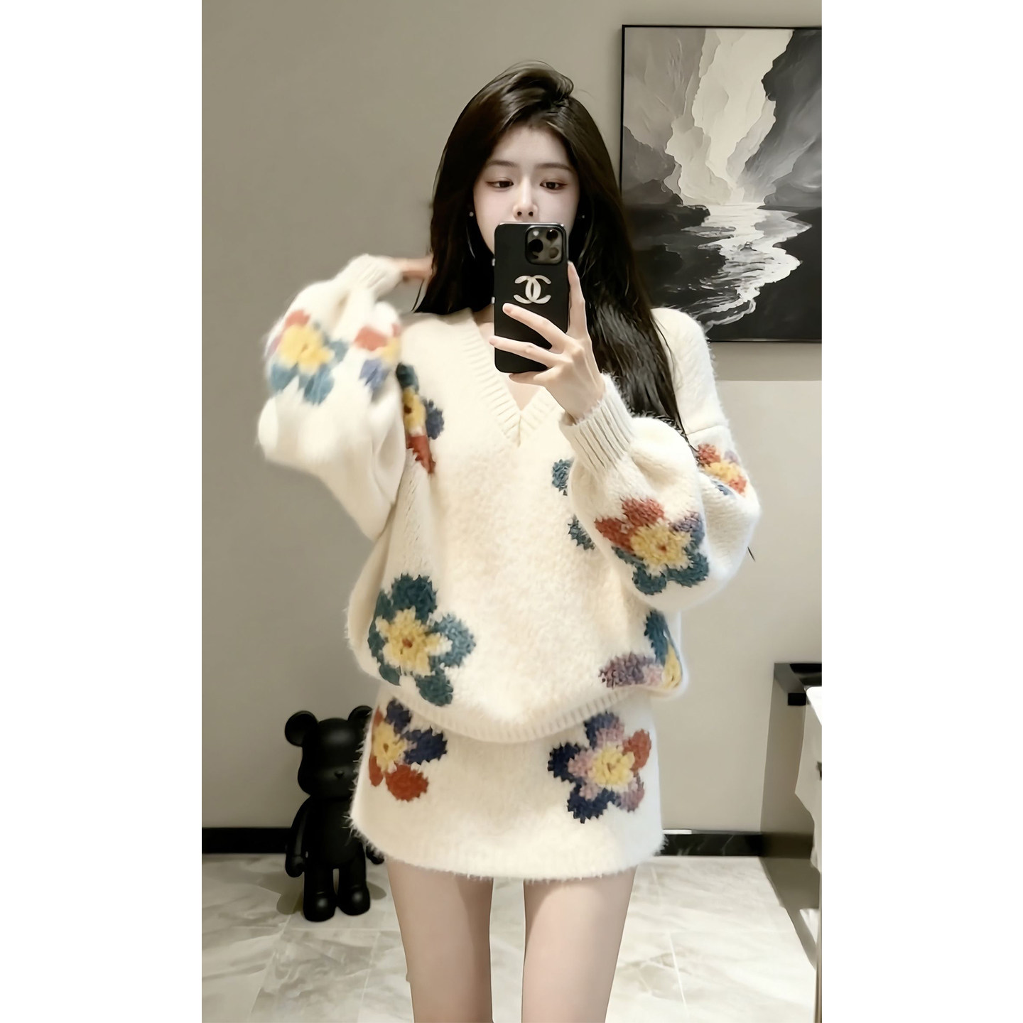 2026超火冬装一整套韩系氛围感独特漂亮针织衫短裙两件减龄小香风,女装/女士精品,时尚套装,淘宝优惠券,粉丝福利购,淘宝优惠卷