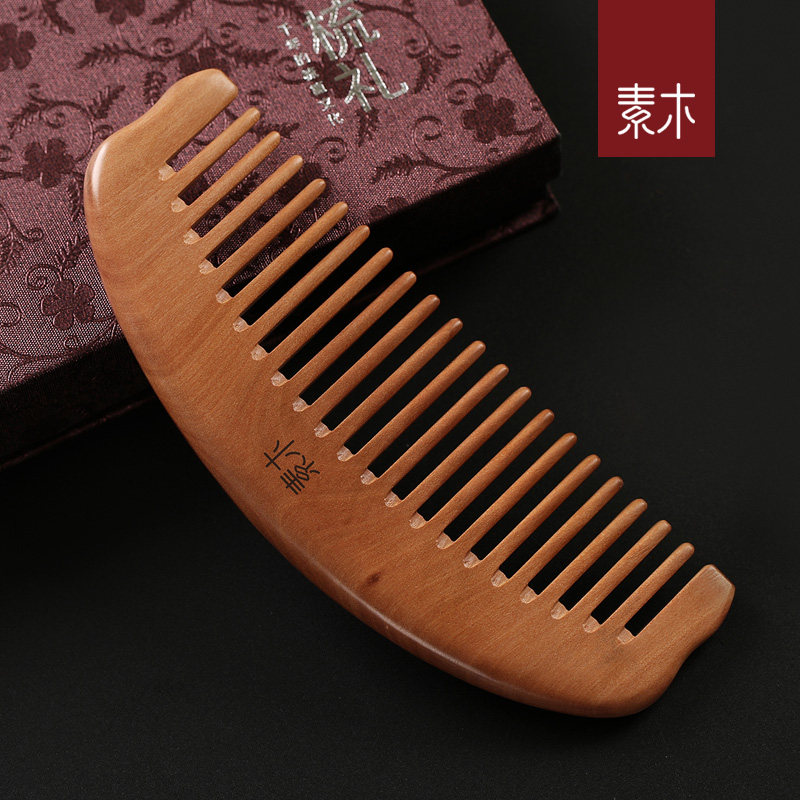 正品宽齿梳子大齿桃木梳子
