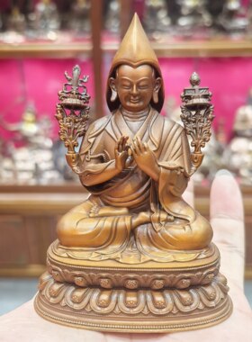 宗喀巴/甘丹赤巴/萨巴/萨巴扎巴/洛桑扎巴/10cm红铜佛像藏传摆件