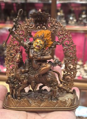 吉祥天母/班丹拉姆/吉祥天女/拉姆/12cm紫铜佛像藏传佛堂供奉摆件