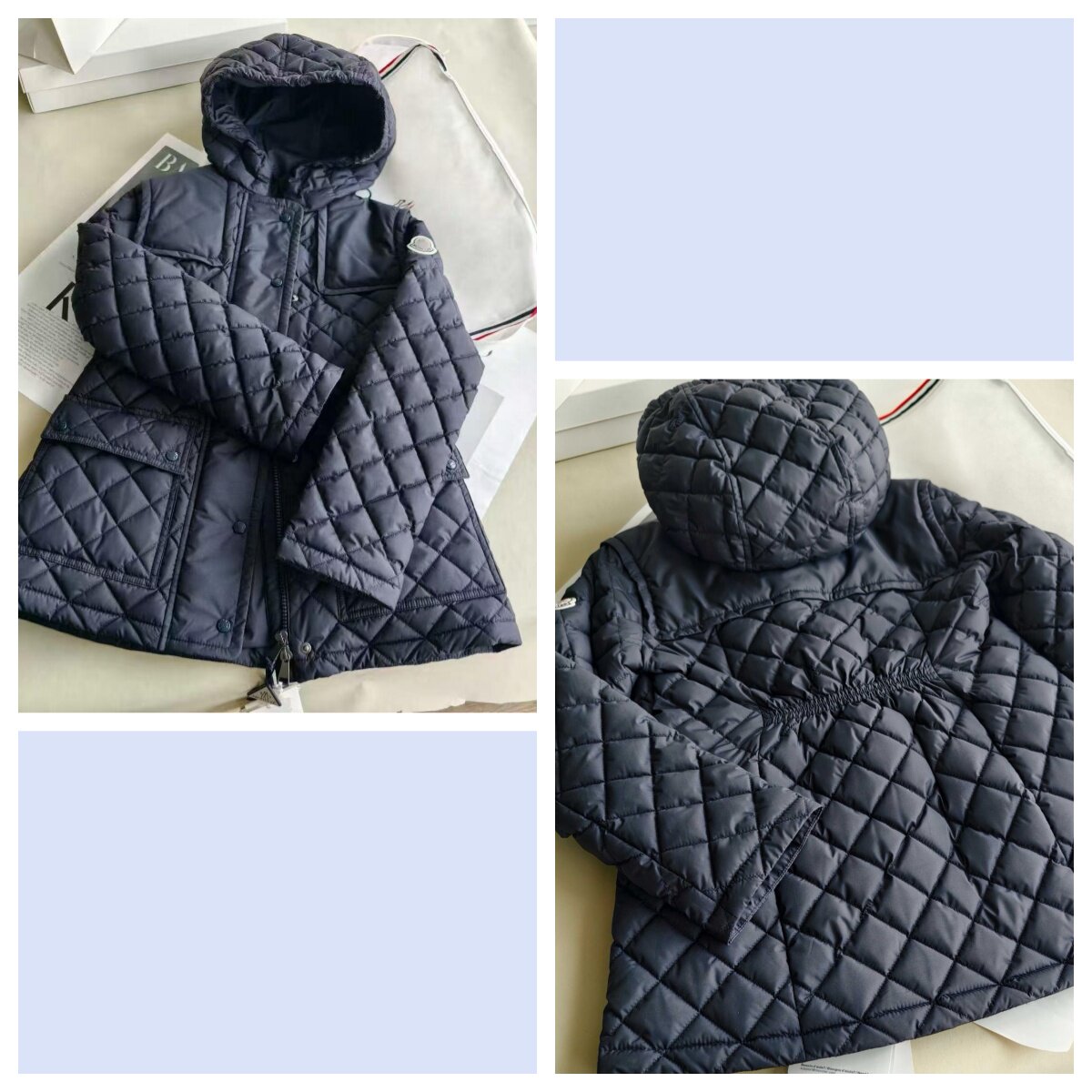 MC 26新款 女童 藏蓝菱格羽绒服 可亲子