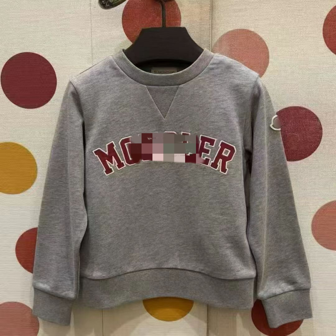 MC 25新款 男女童 灰底字母圆领卫衣