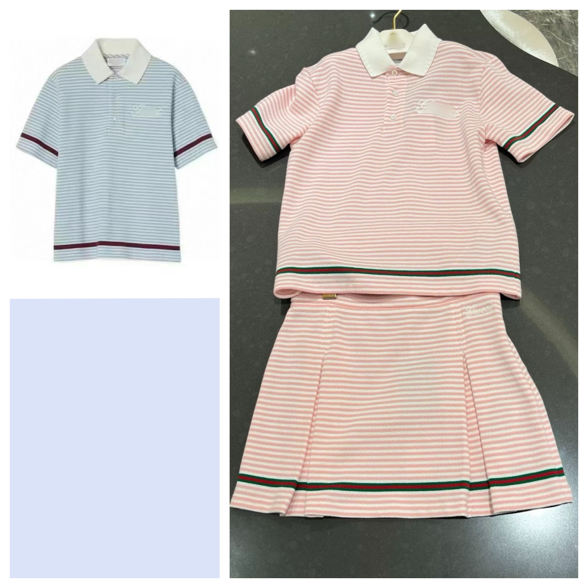 25新款 学院风条纹polo衫 半裙