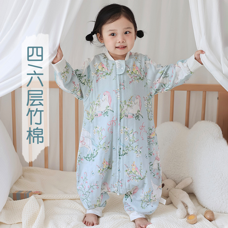 贝怡竹棉纱布睡袋婴儿a类秋冬
