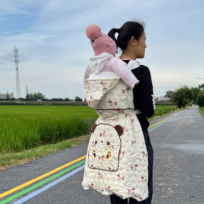 四川老式背宝宝背巾婴幼儿背裙秋冬季加棉款小娃儿双肩背布后背式