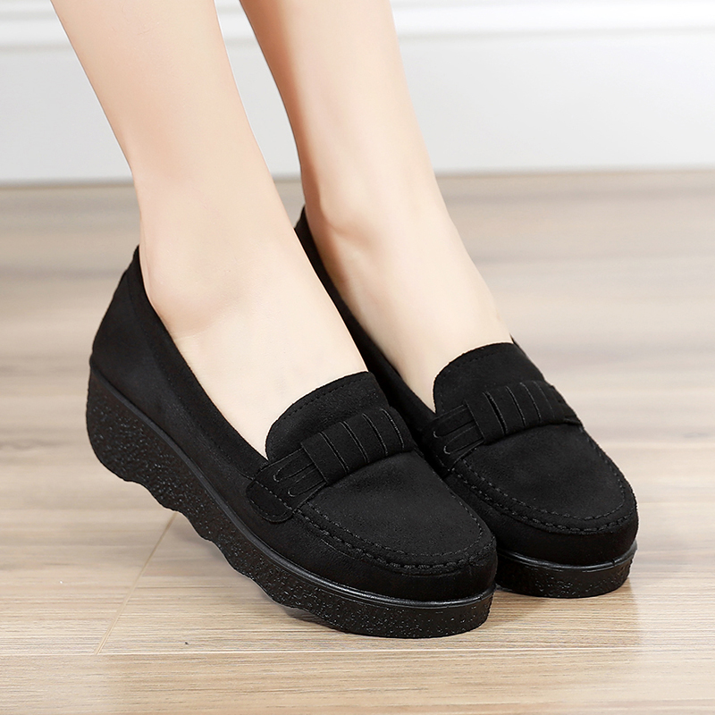 老北京春秋休闲风豆豆鞋软底防滑