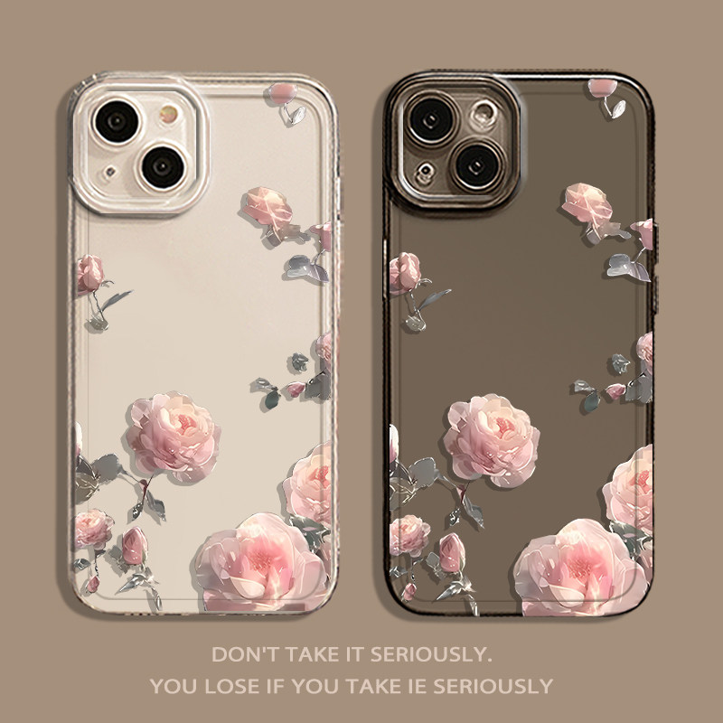 适用iPhone14苹果15promax手机壳13粉色玫瑰花12mini透明11新款pro女x个性16创意xs全包xr花朵17小众plus软套,3C数码配件,手机保护套/壳,淘宝优惠券,粉丝福利购,淘宝优惠卷