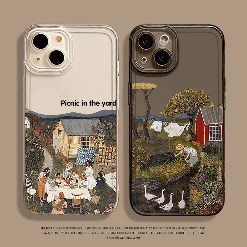 全系苹果手机透明个性油画风