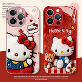 毛绒HelloKitty适用苹果17promax手机壳iphone16pro凯蒂猫15plus秋冬14女13mini可爱12新款 11套x卡通xr
