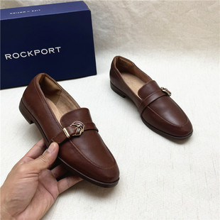 圆头皮带扣一脚蹬懒人真皮舒适乐福鞋 女鞋 乐步撤柜正品 Rockport
